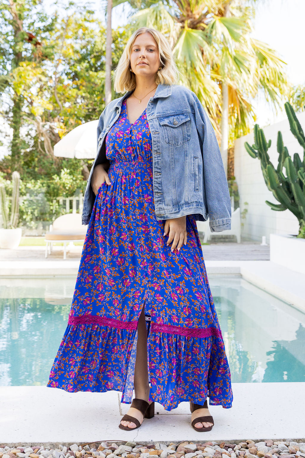 Stace Maxi Dress in Winter Blooms