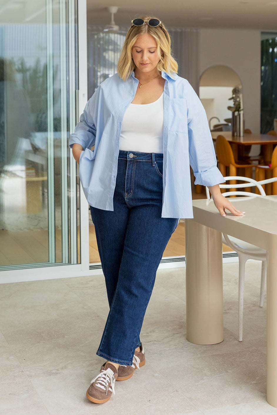 Lula Oversized Shirt in Baby Blue