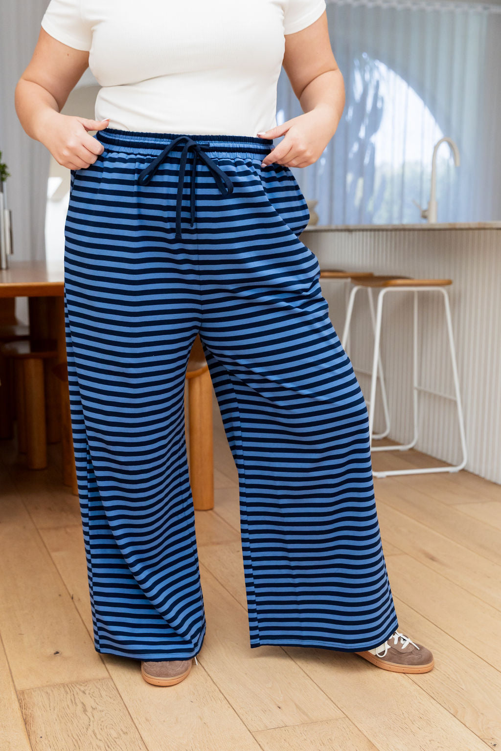 Striped Lounge Pant in Blue