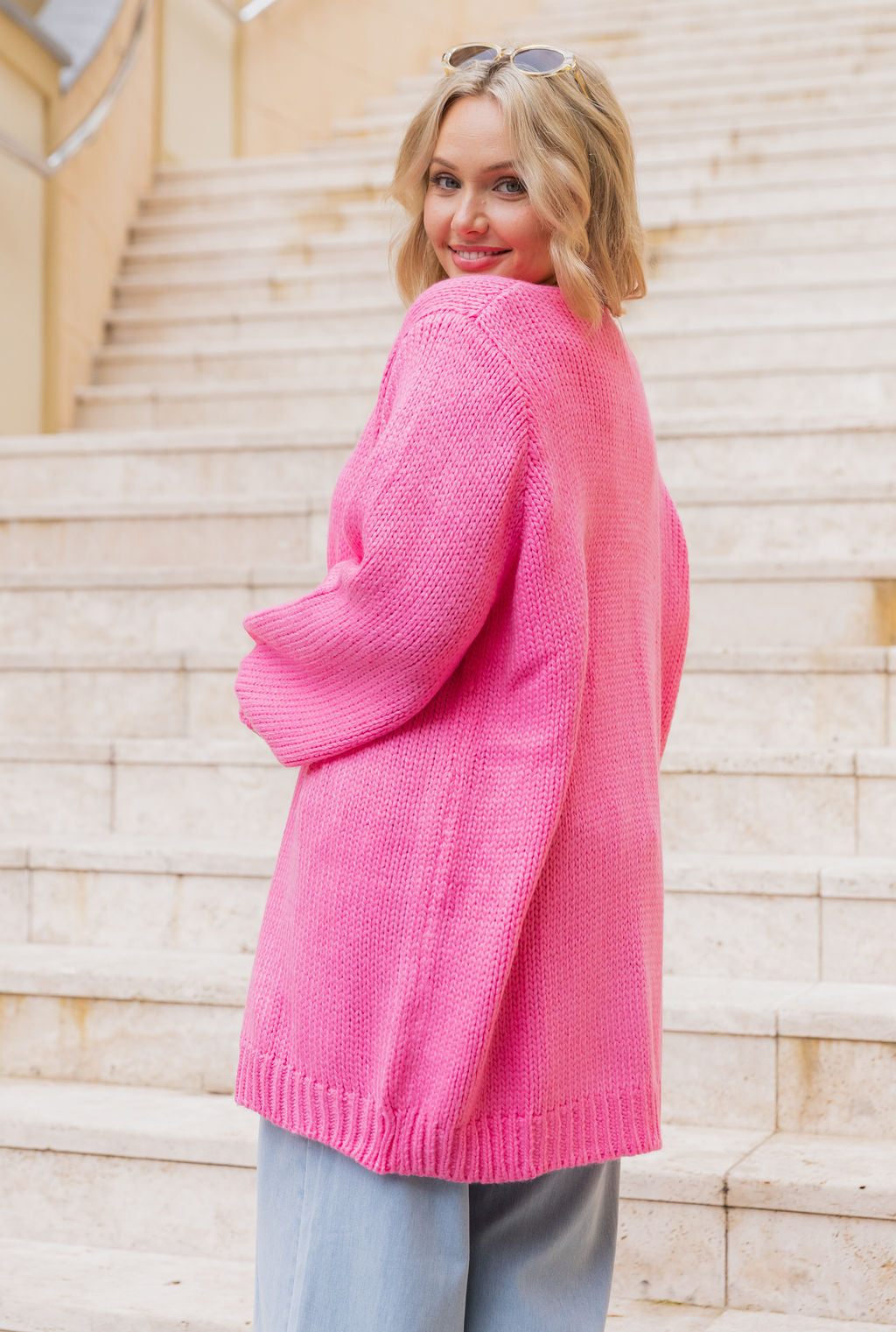 Lisbon Cardigan in Barbie