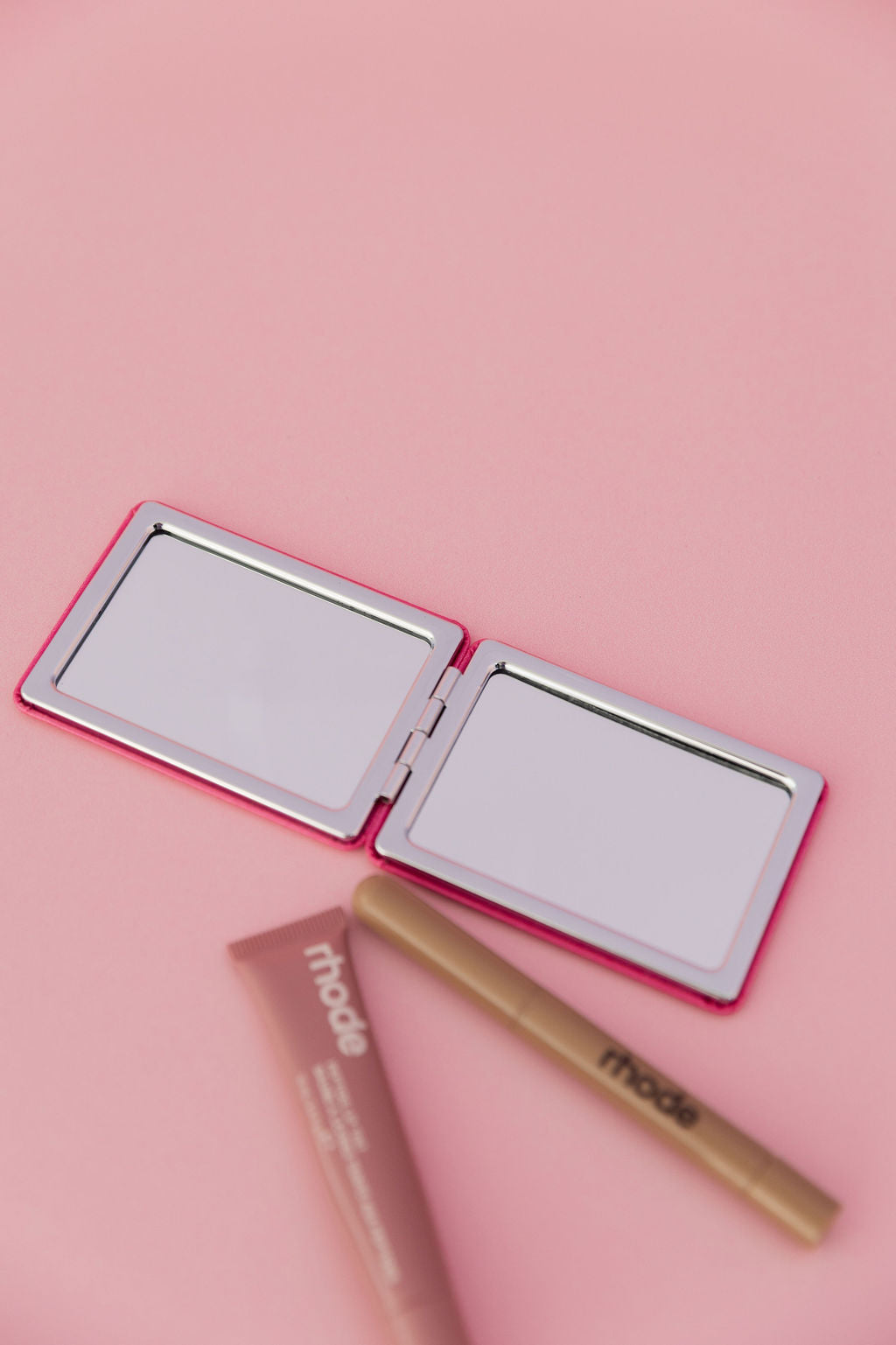 Pocket Mirror in Metallic Pink