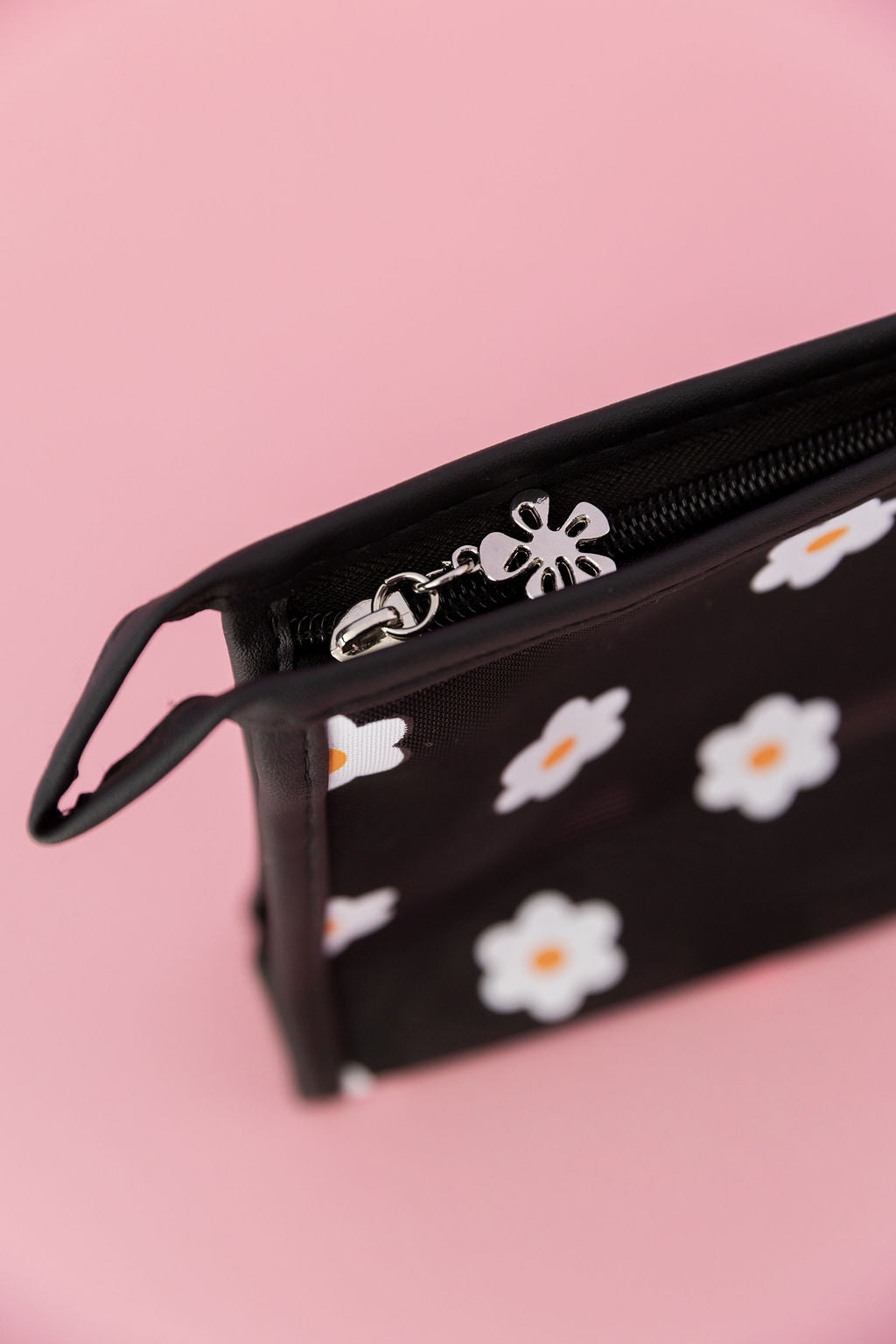 Floral Cosmetics Bag in Black
