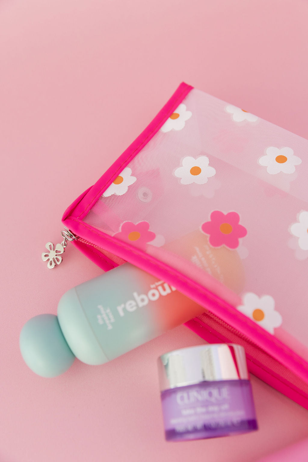 Floral Cosmetics Bag in Pink
