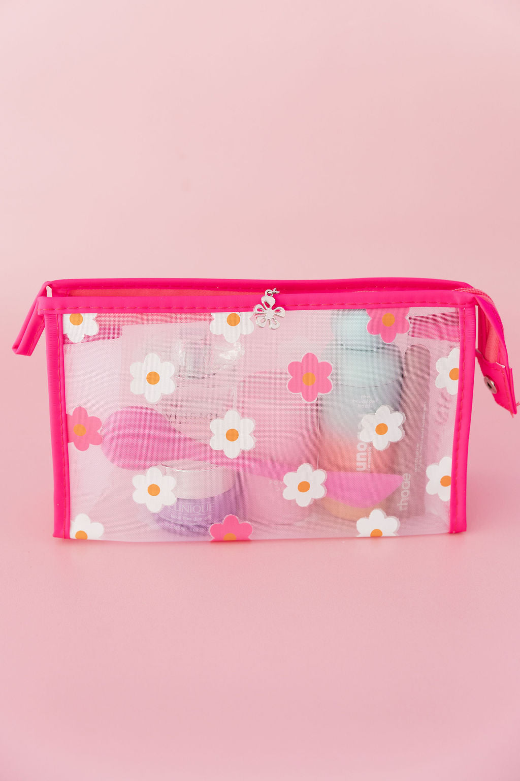 Floral Cosmetics Bag in Pink