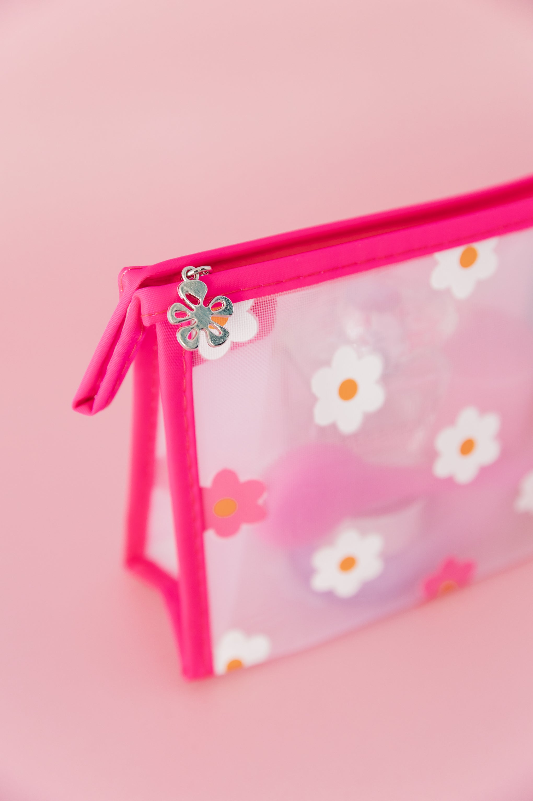 Floral Cosmetics Bag in Pink