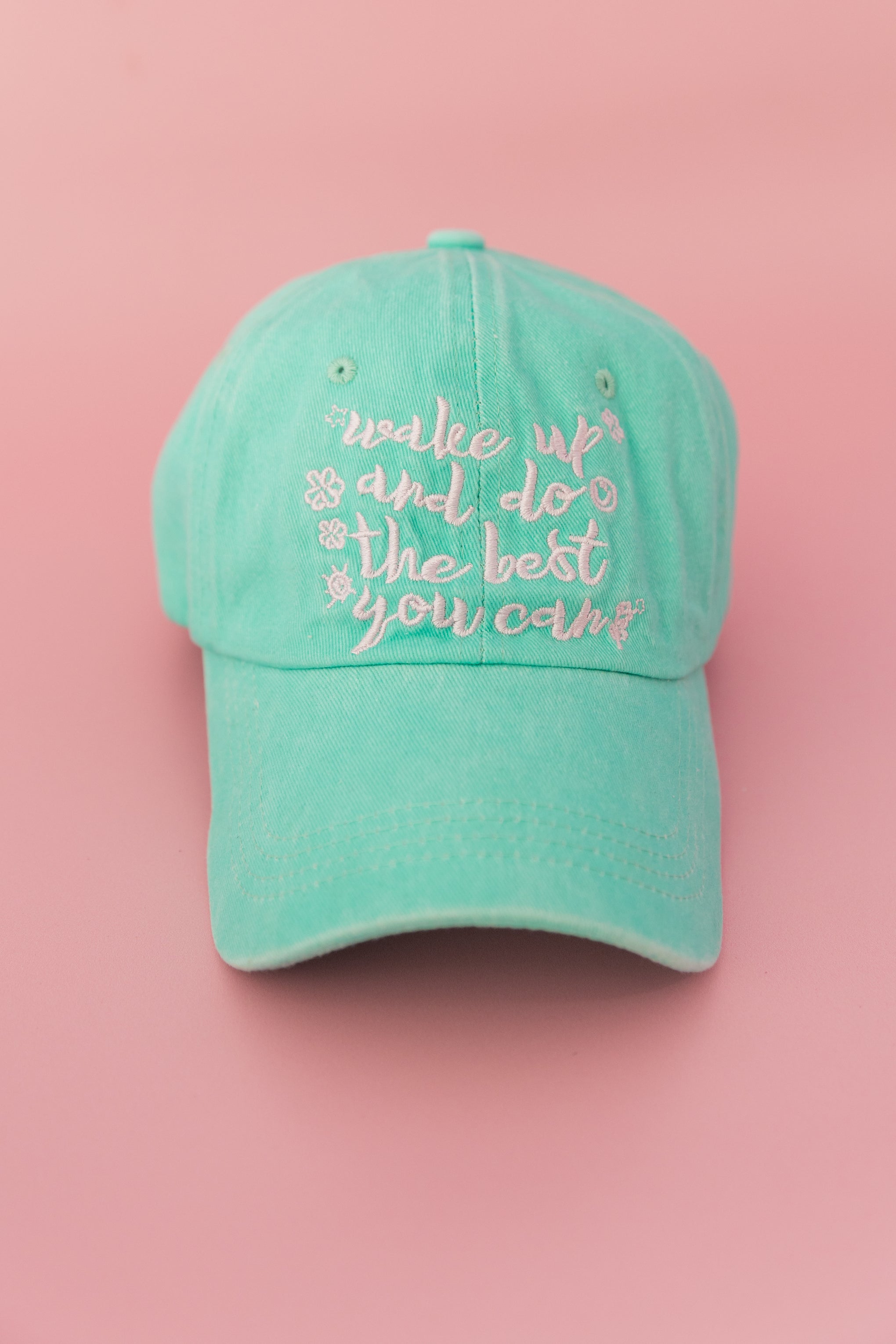 Essentials Slogan Cap in Show Up Blue