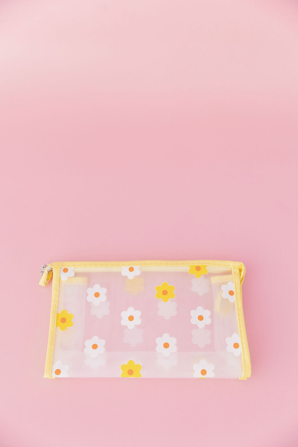 Floral Cosmetics Bag in Yellow