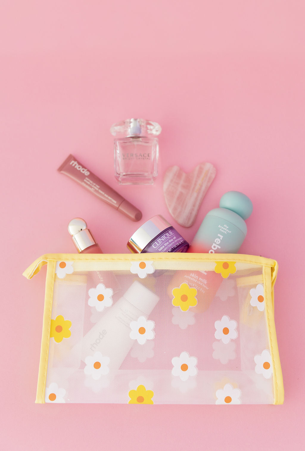Floral Cosmetics Bag in Yellow