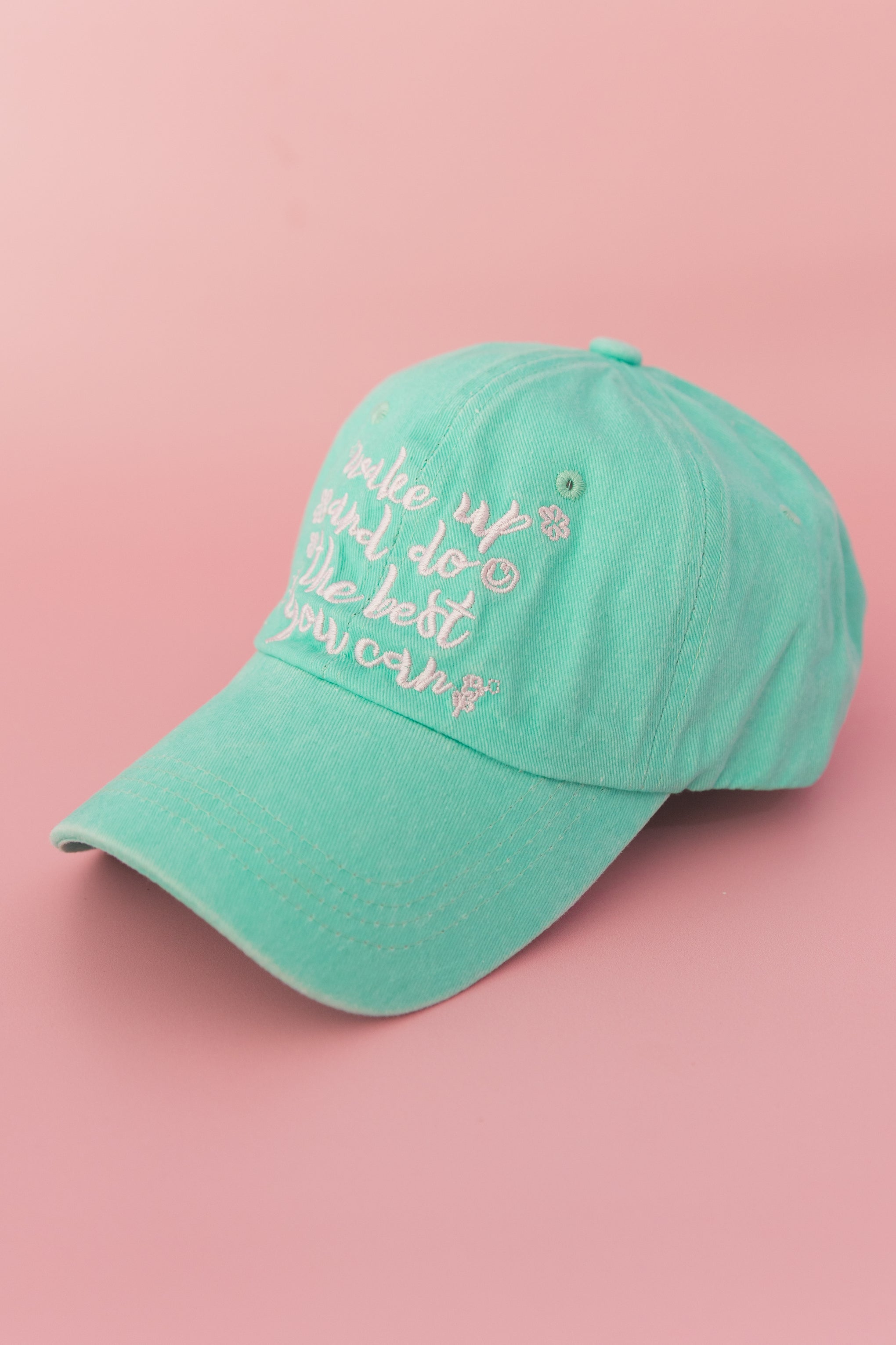 Essentials Slogan Cap in Show Up Blue