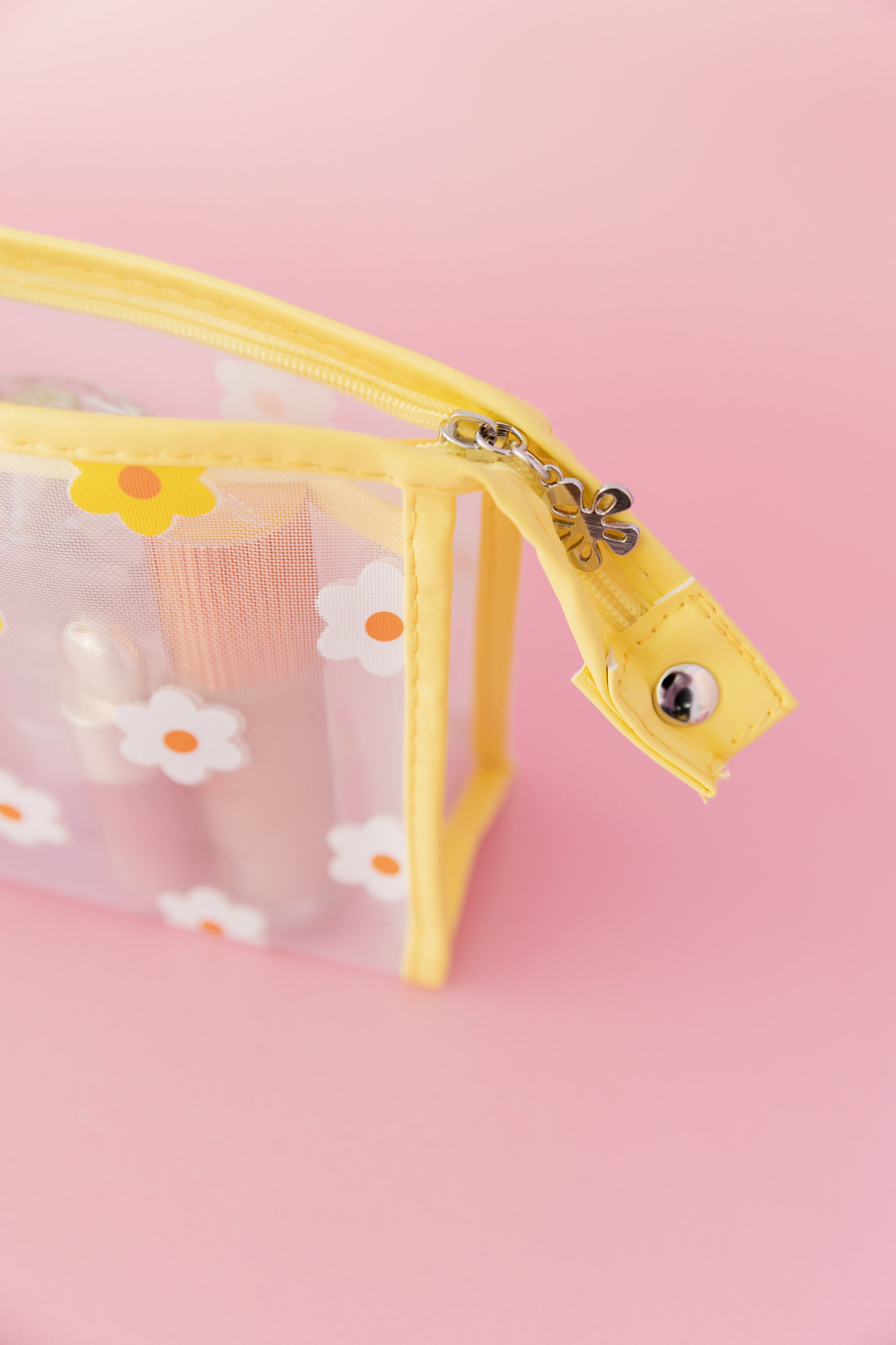 Floral Cosmetics Bag in Yellow