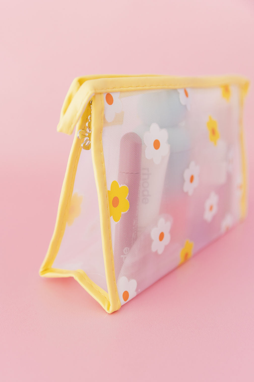 Floral Cosmetics Bag in Yellow