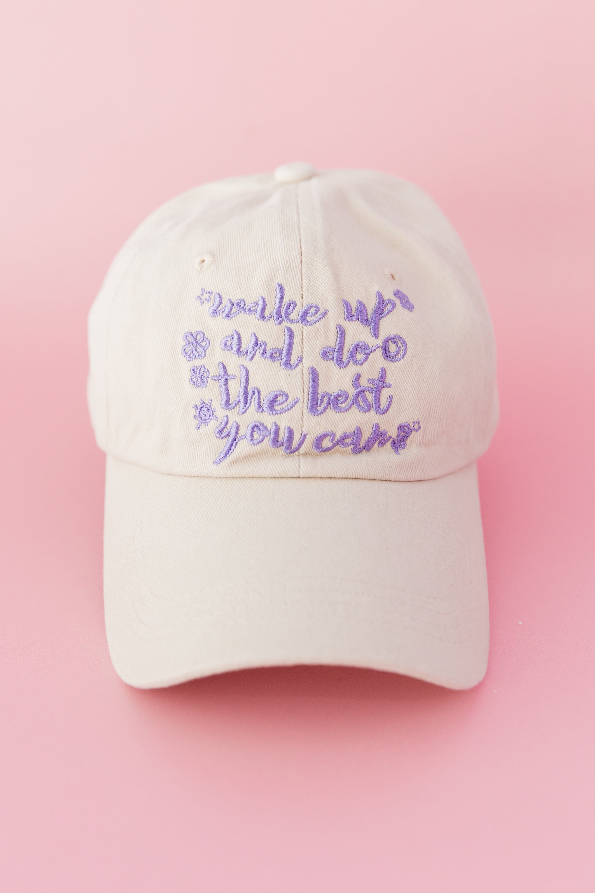 Essentials Slogan Cap in Show Up Cream