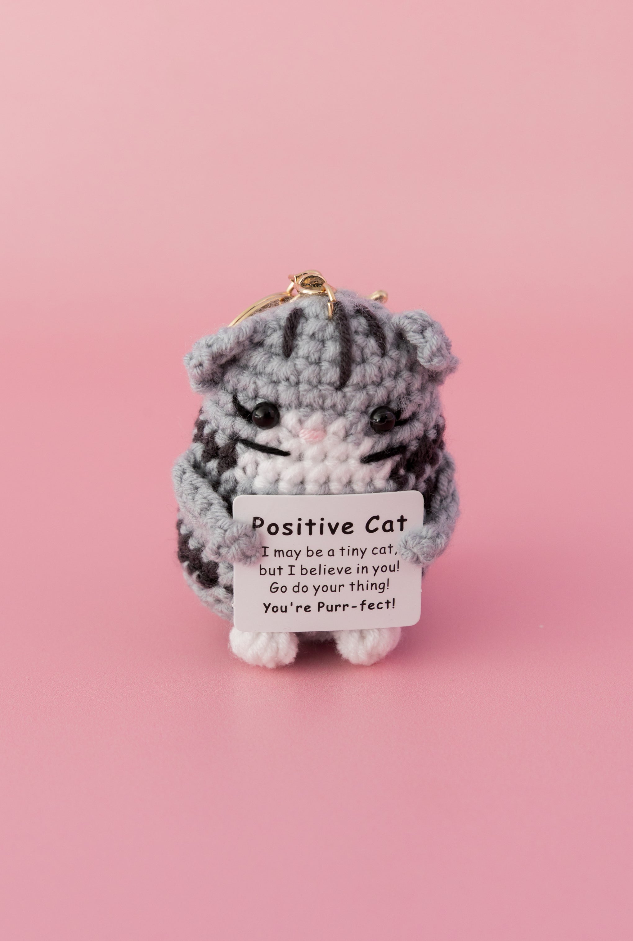 Positive Cat Keychain