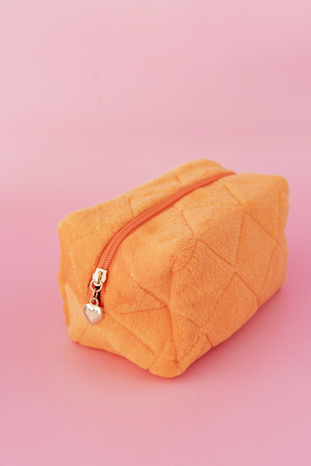 Faux Fur Cosmetics Bag in Orange