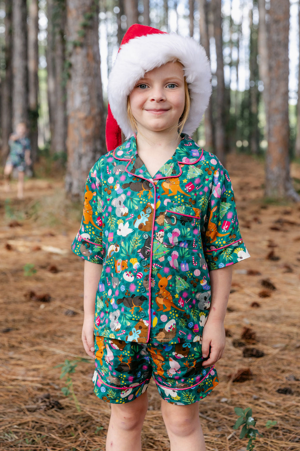 Kids Elves Shirt & Shorts Sleepwear Set in Christmas Critters by Kasey Rainbow