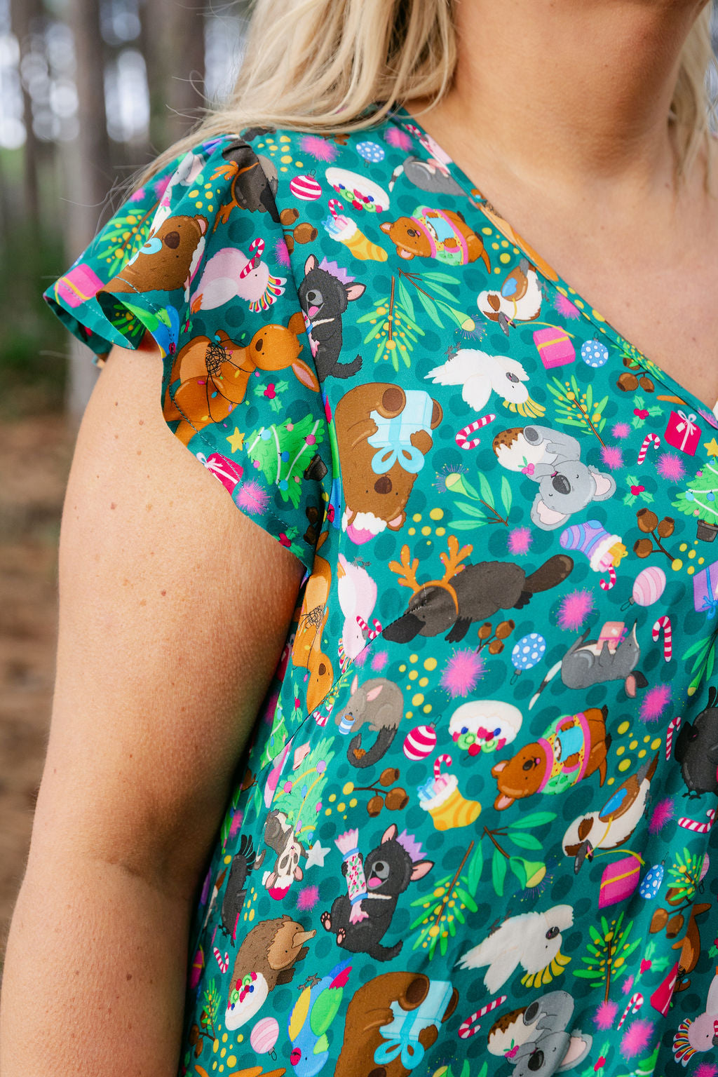 Jolly Nightie in Christmas Critters by Kasey Rainbow