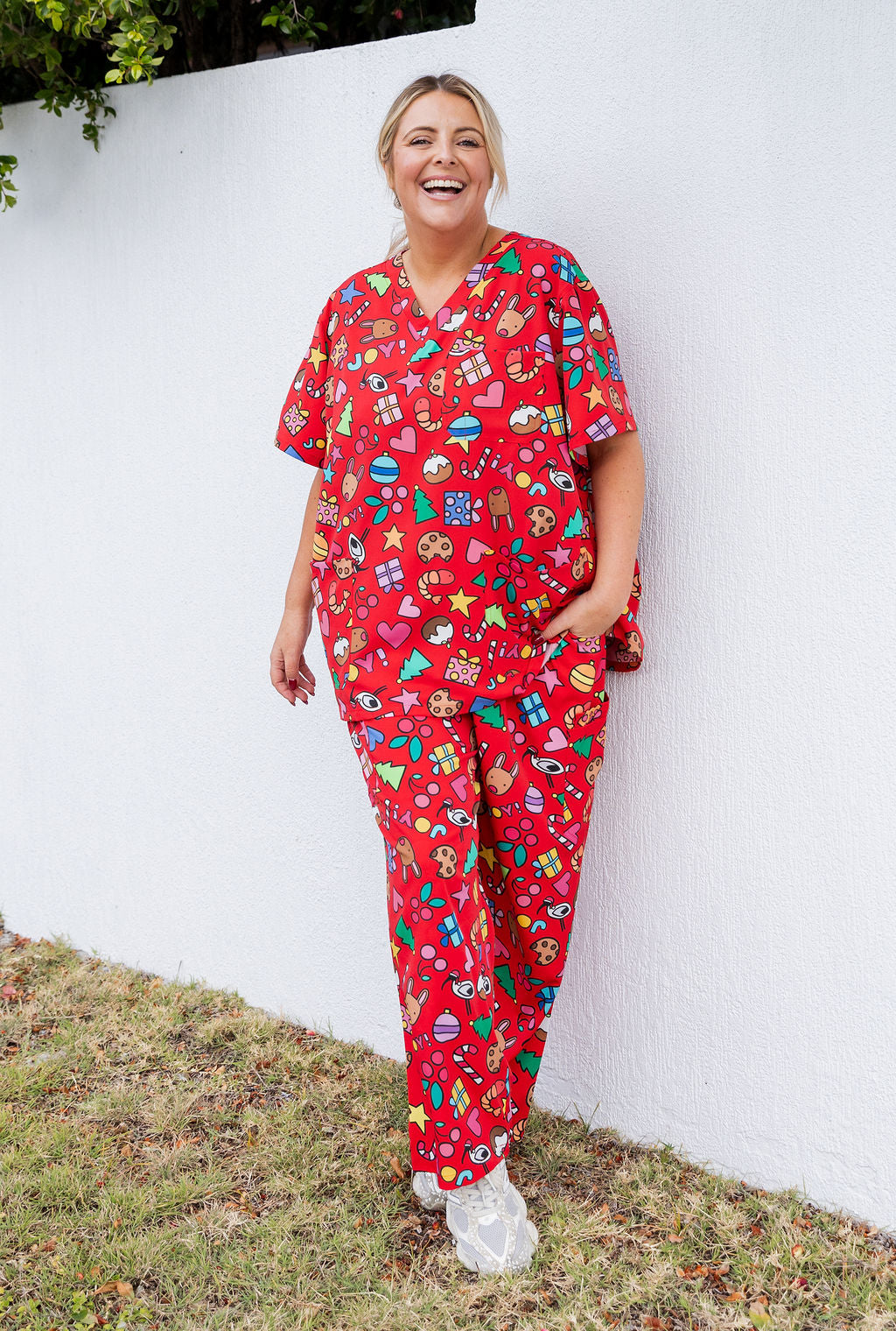 Jazz Scrubs in Red Christmas by Kasey Rainbow