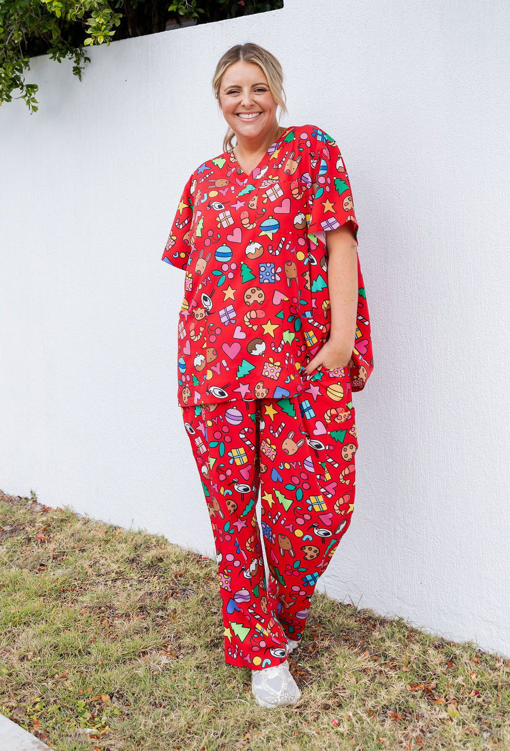 Jazz Scrubs in Red Christmas by Kasey Rainbow