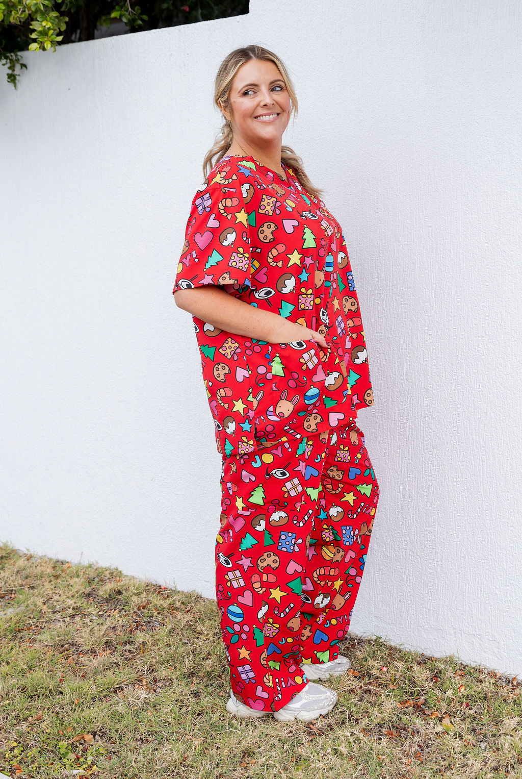 Jazz Scrubs in Red Christmas by Kasey Rainbow