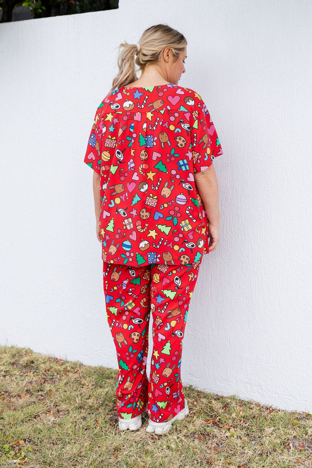 Jazz Scrubs in Red Christmas by Kasey Rainbow