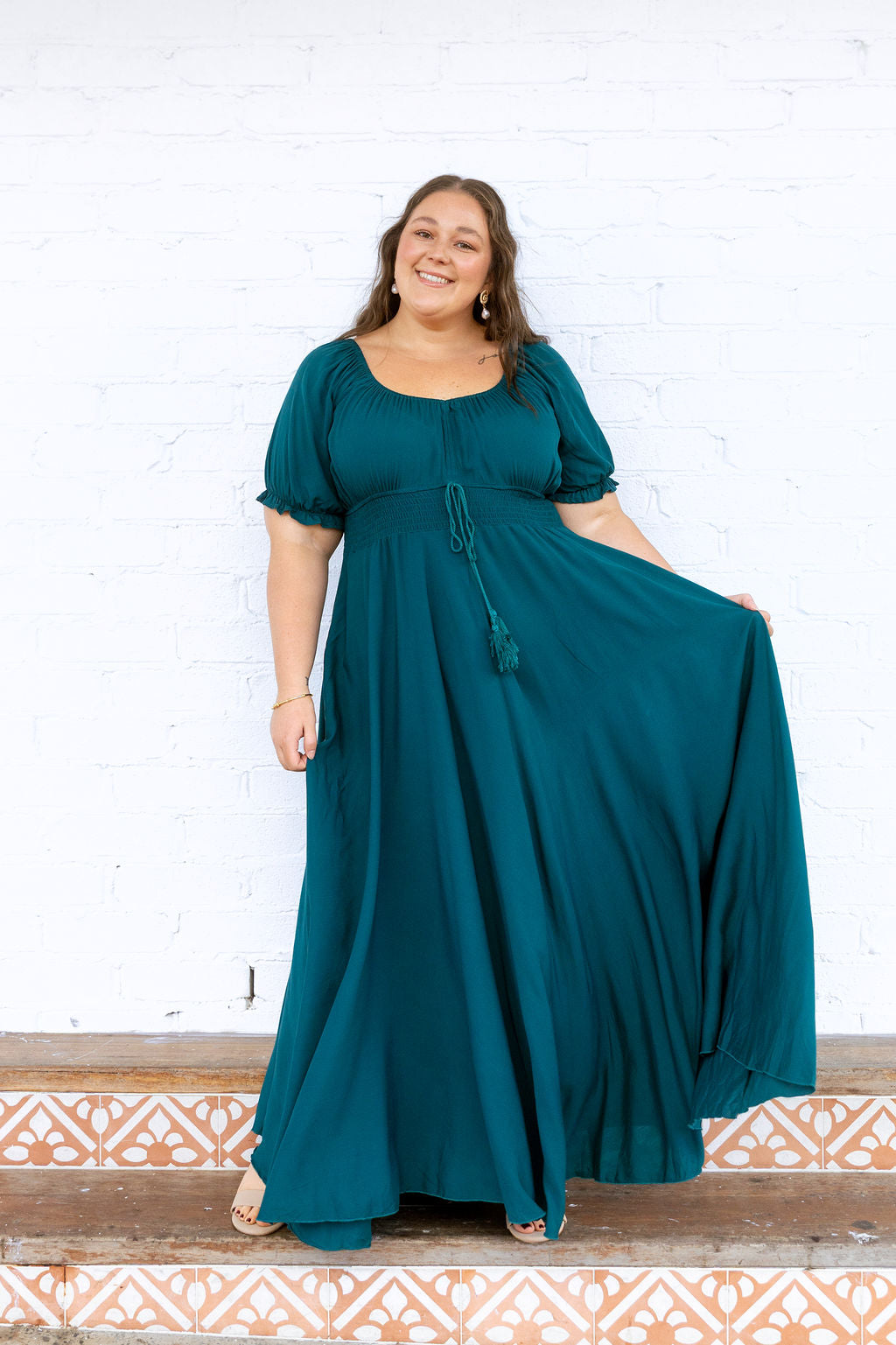 Eliza Maxi Dress in Emerald