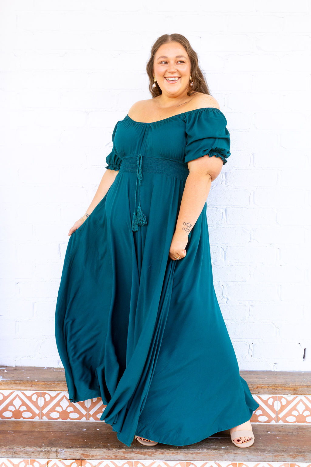 Eliza Maxi Dress in Emerald