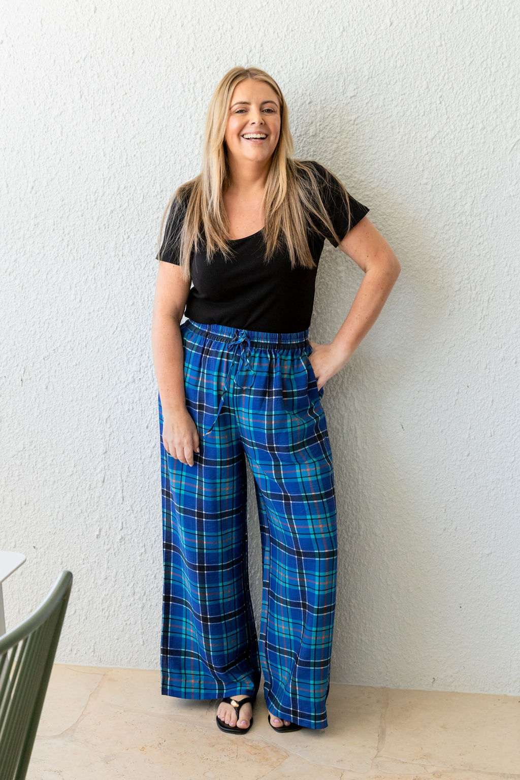 Gina Pant in Blue Tartan