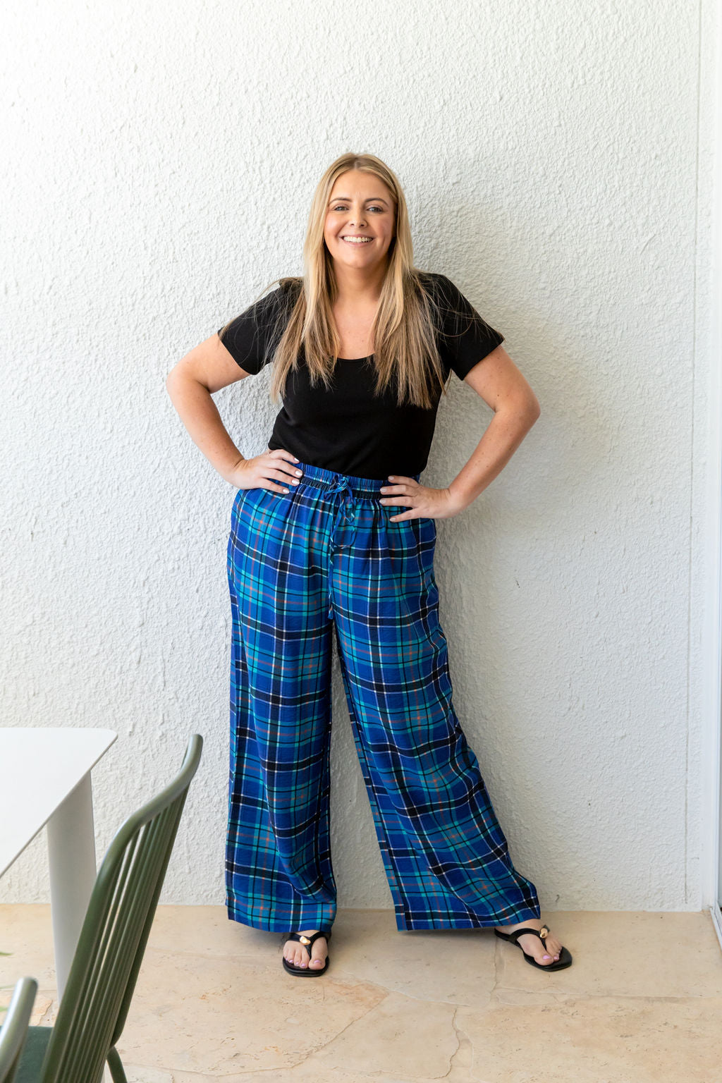 Gina Pant in Blue Tartan