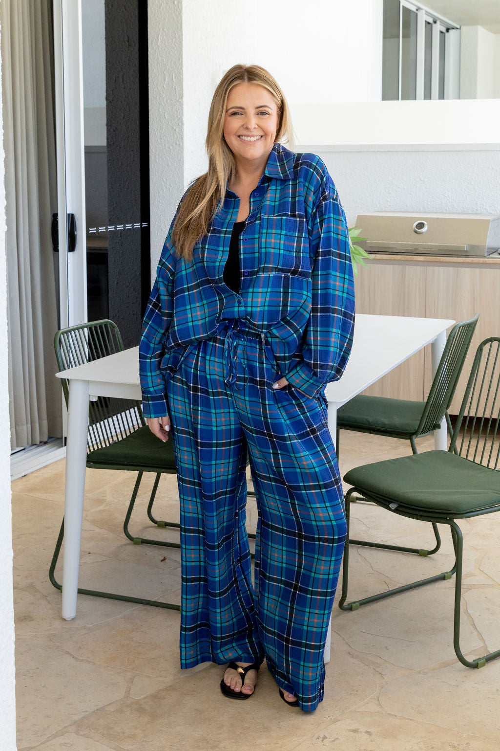 Gina Pant in Blue Tartan