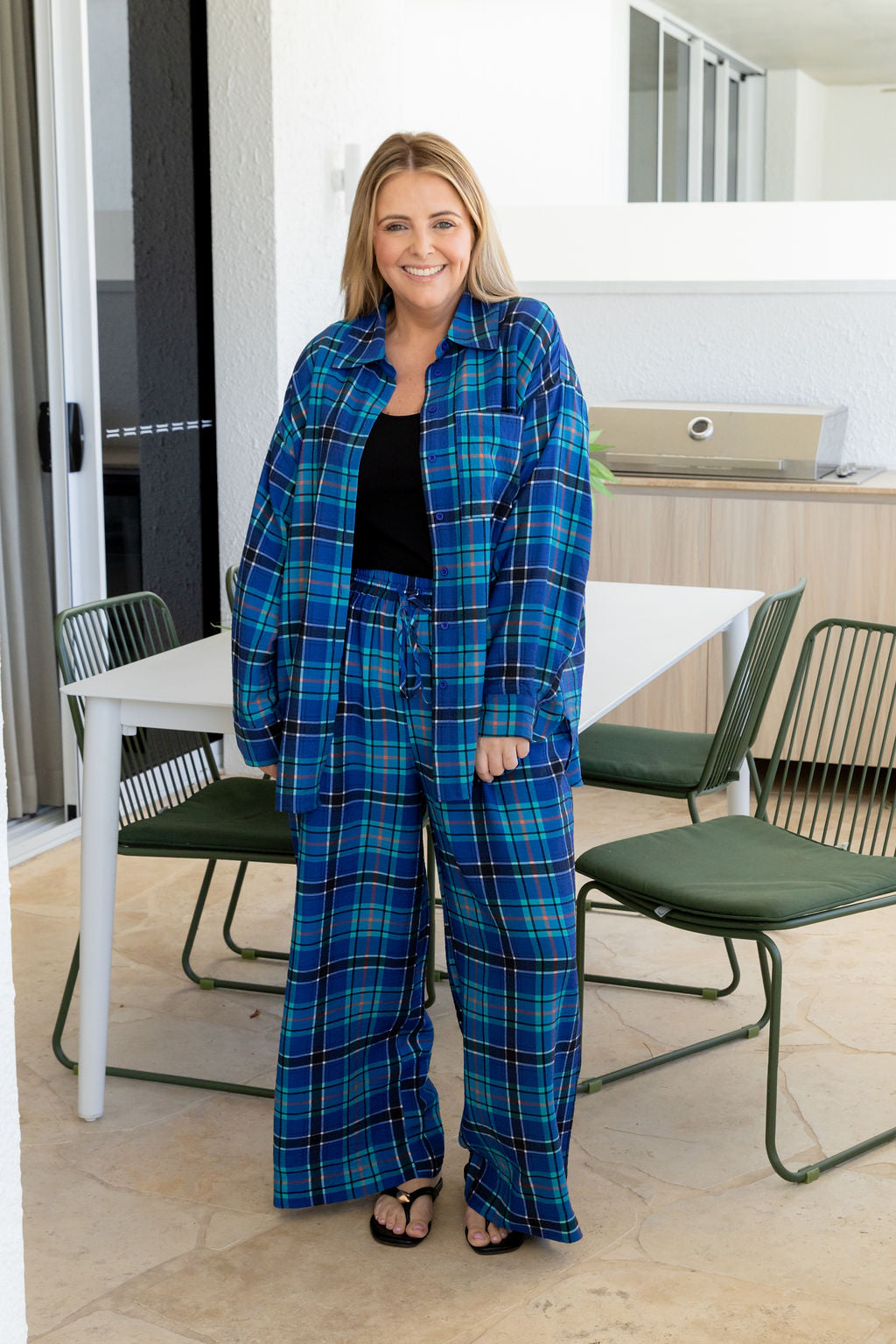 Gina Pant in Blue Tartan