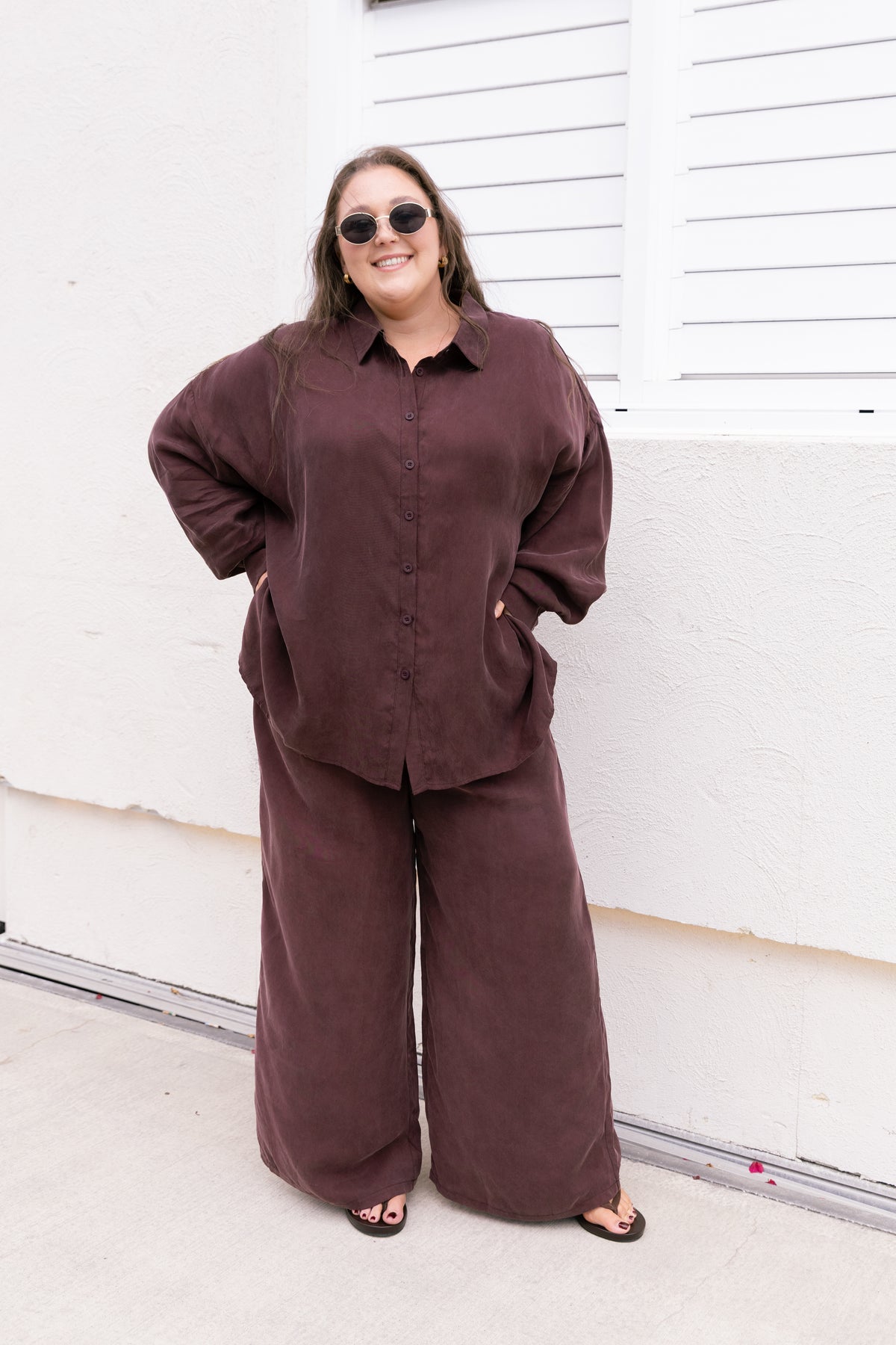 Gina Cupro Pant in Chocolate