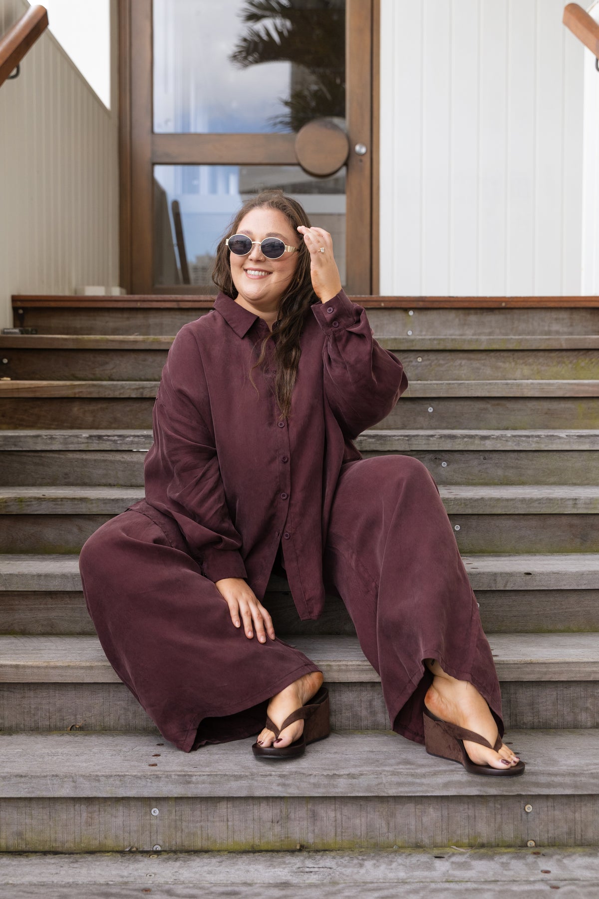 Gina Cupro Pant in Chocolate