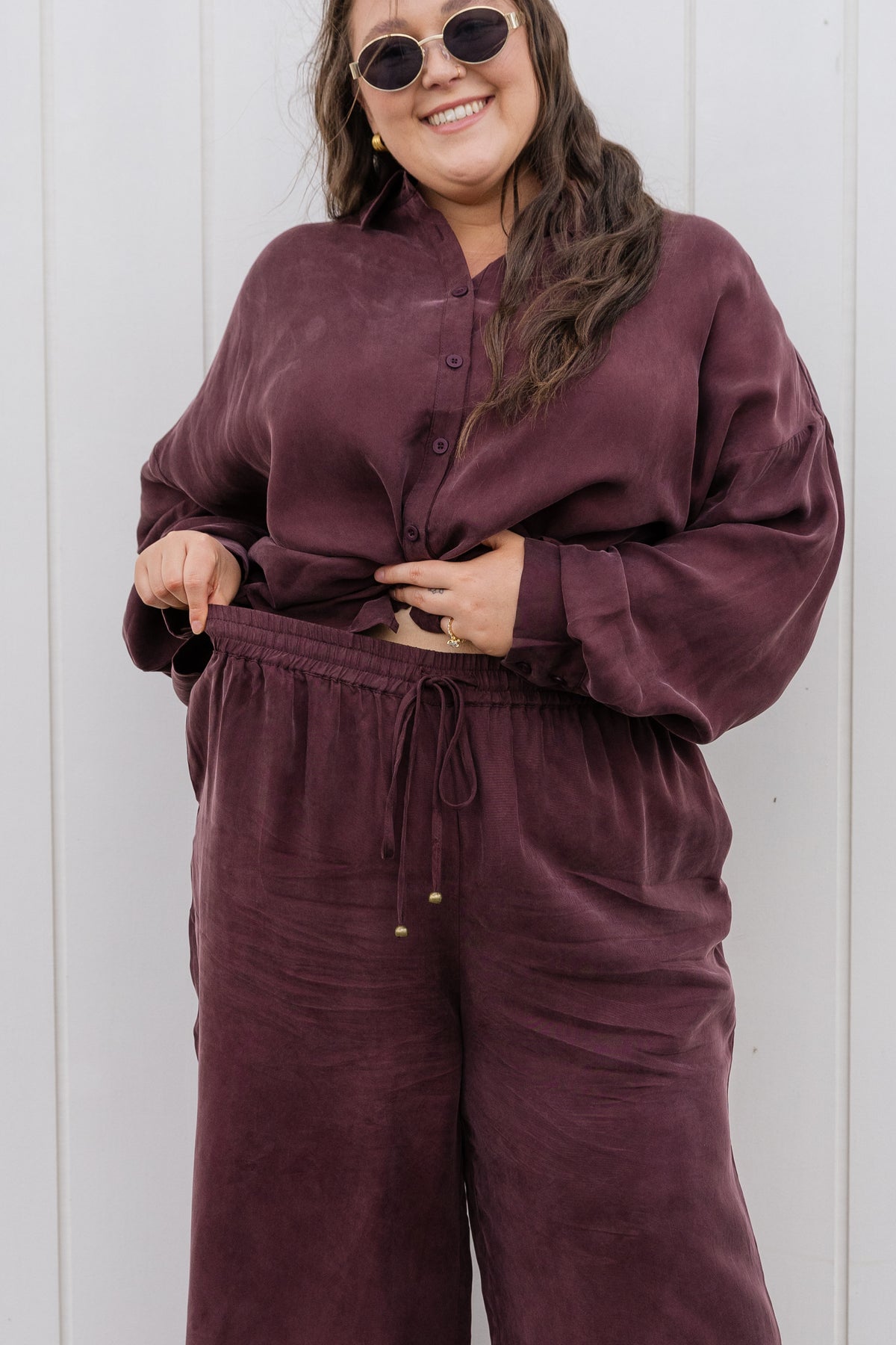 Gina Cupro Pant in Chocolate
