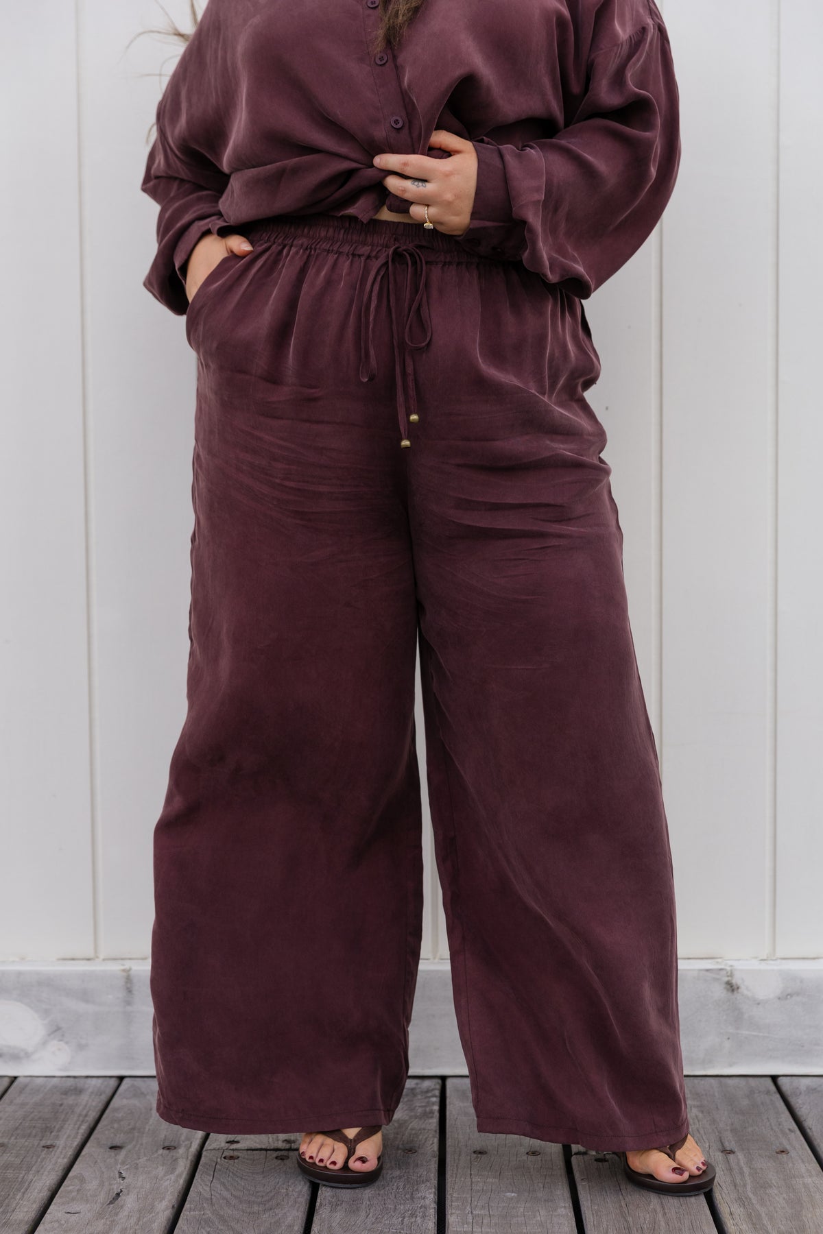 Gina Cupro Pant in Chocolate