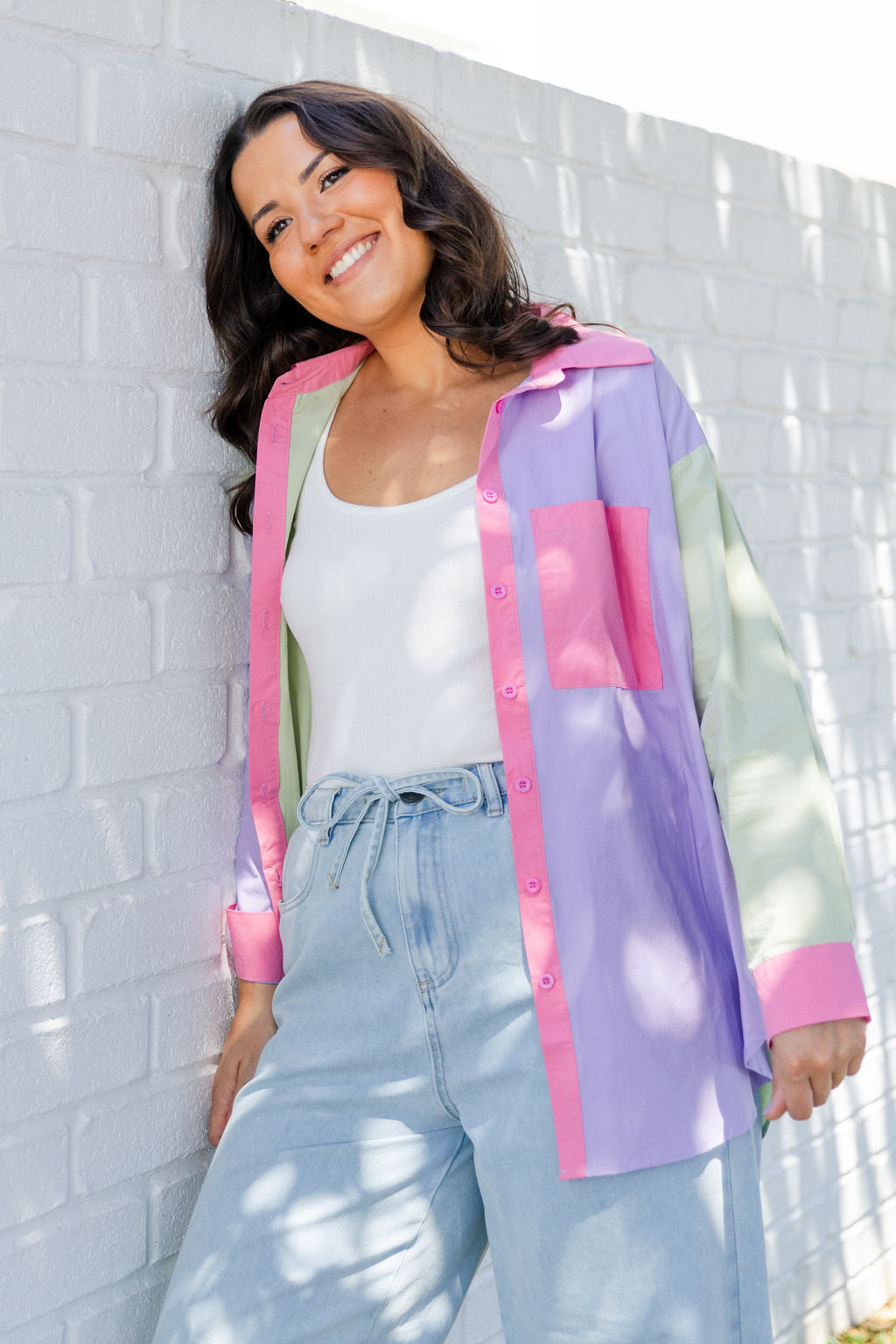 Lula Oversized Shirt in Pastel Mix