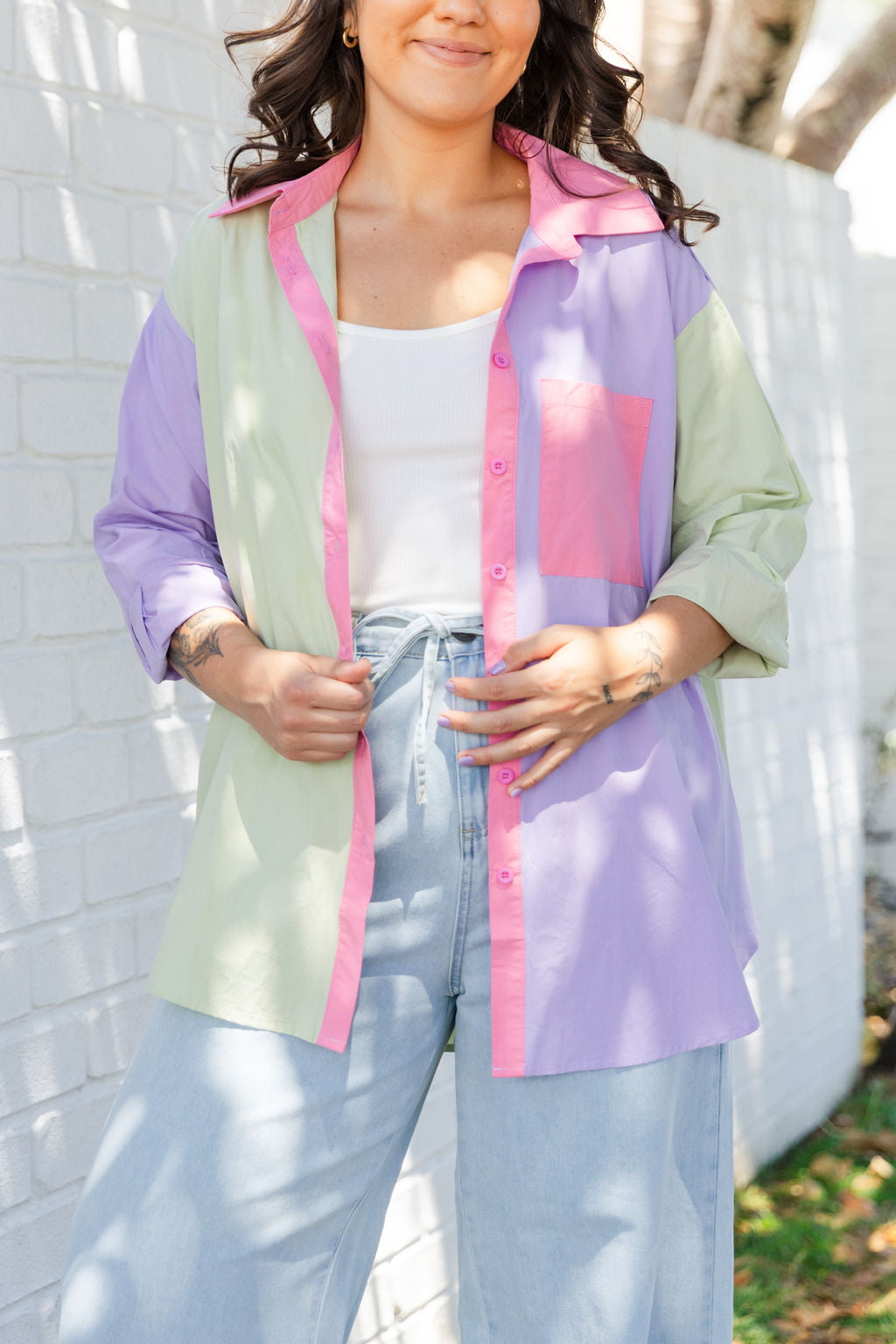 Lula Oversized Shirt in Pastel Mix