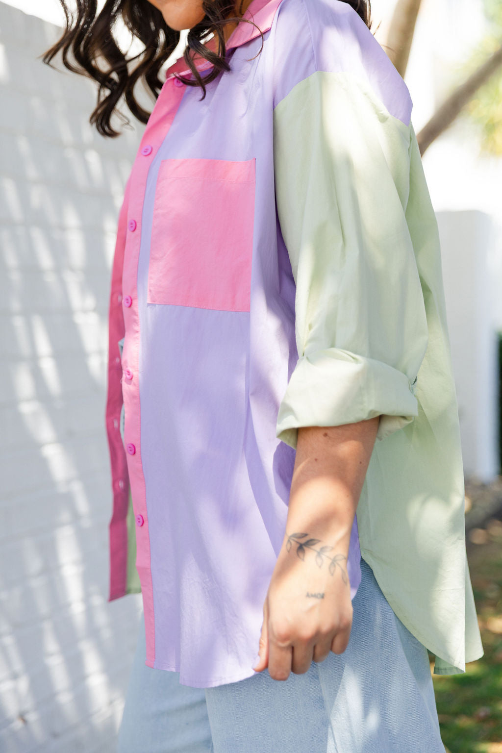 Lula Oversized Shirt in Pastel Mix