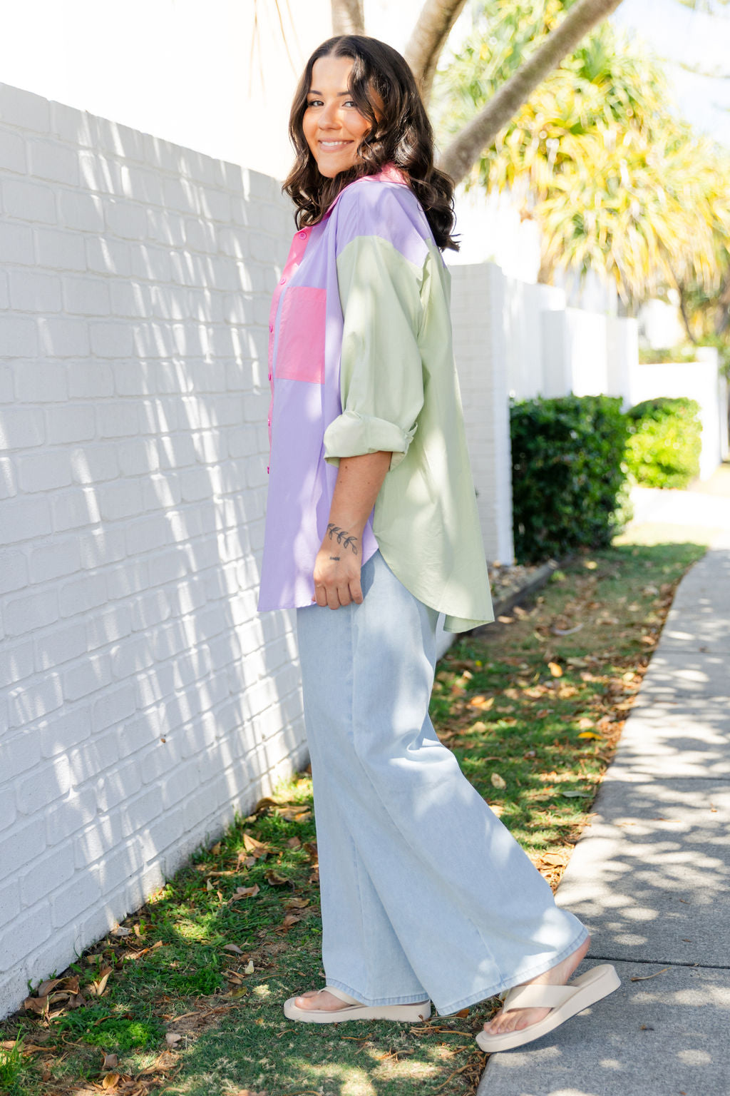Lula Oversized Shirt in Pastel Mix