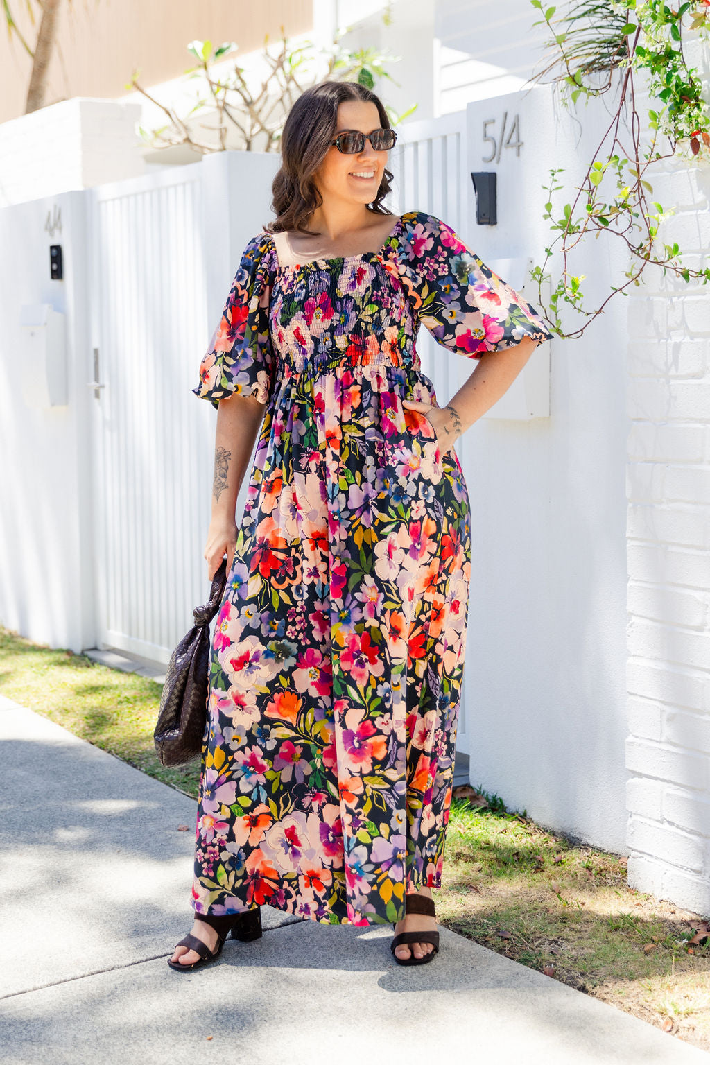 Emily 3/4 Sleeve Jumpsuit in Bouquet