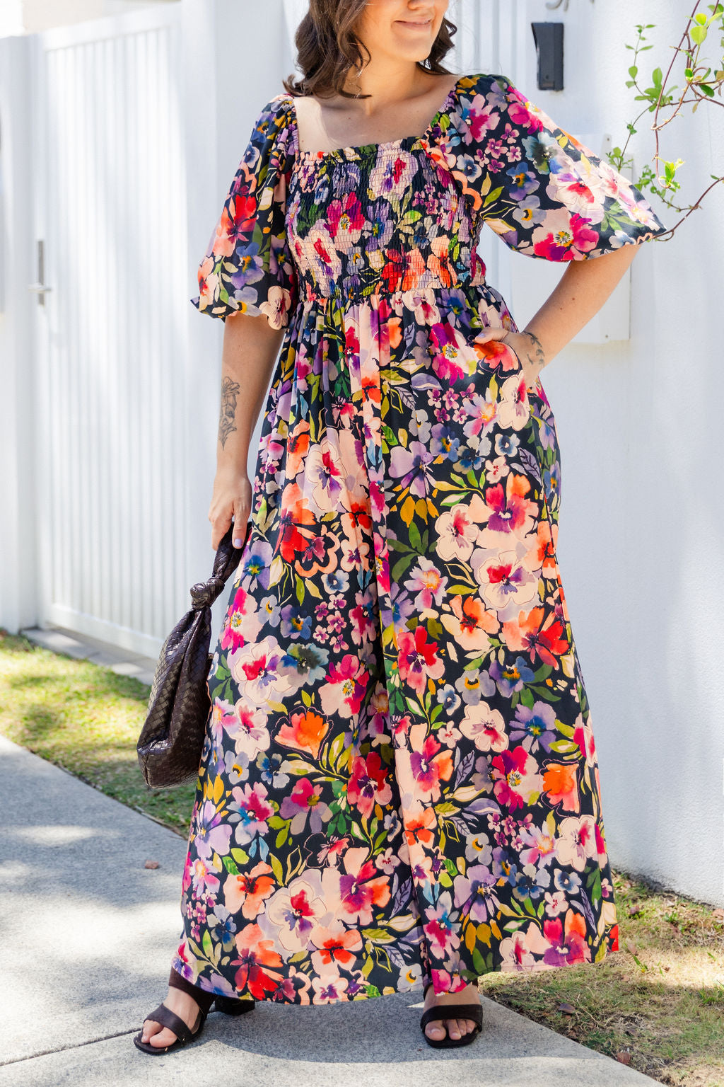 Emily 3/4 Sleeve Jumpsuit in Bouquet