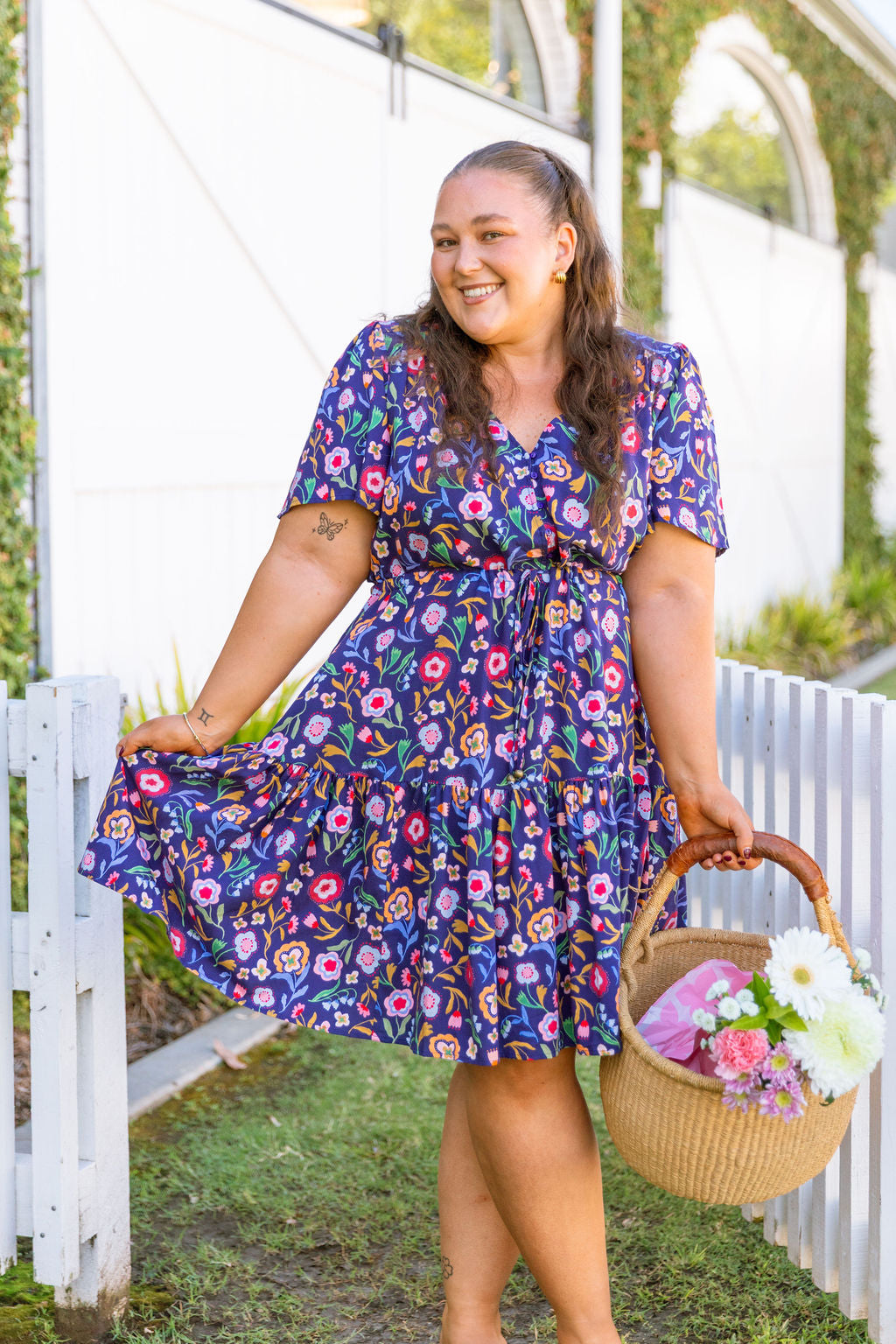 Esmae Dress in Painted Petals