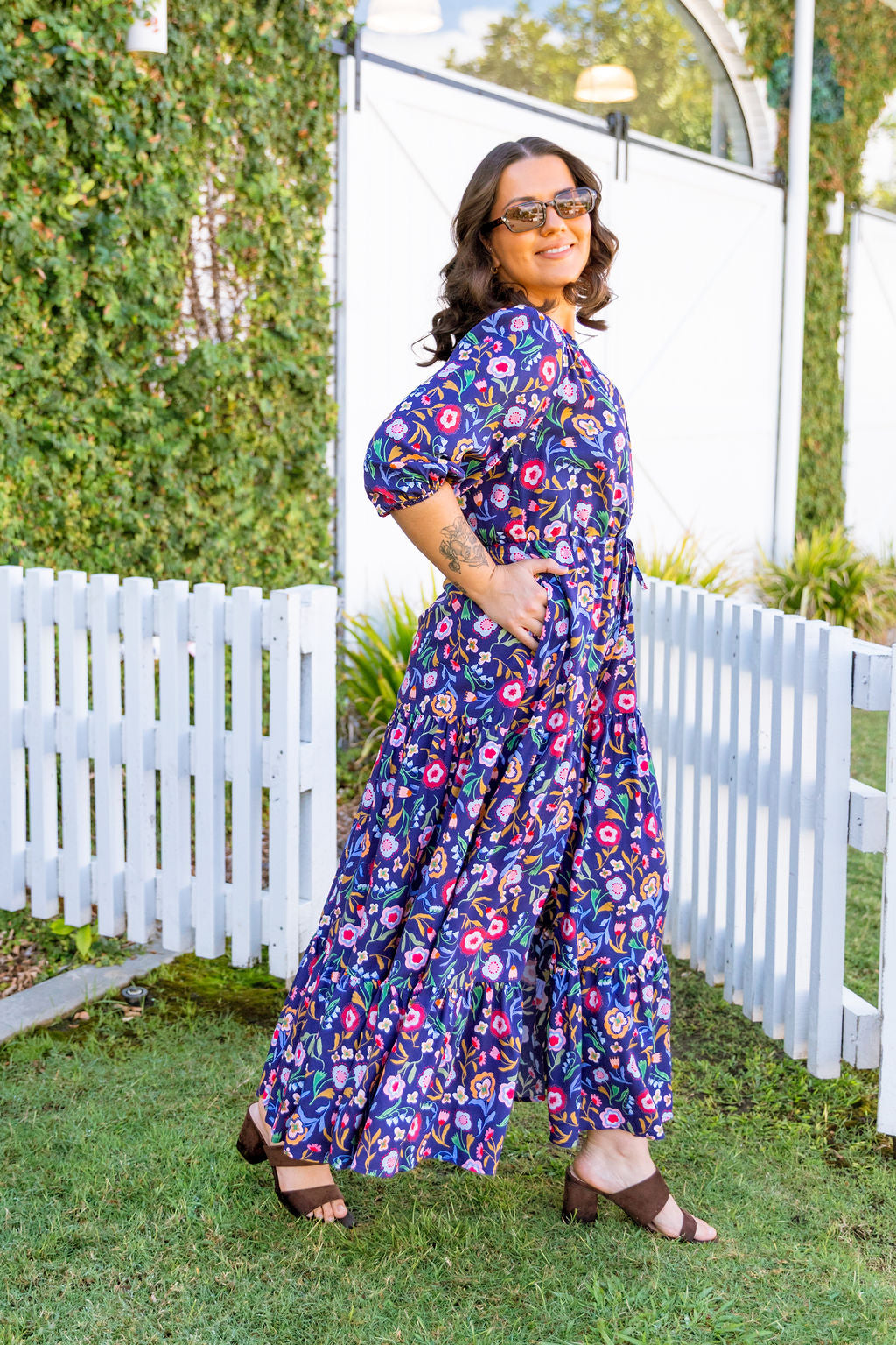 Billie Maxi Dress in Painted Petals