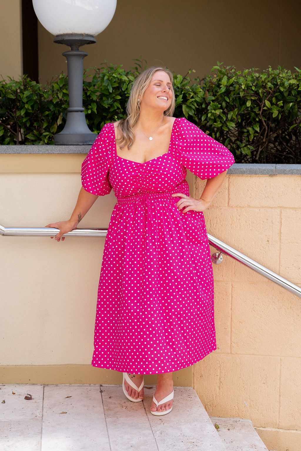 Pippa Cut Out Dress in Hot Pink Polka Dot – Proud Poppy Clothing