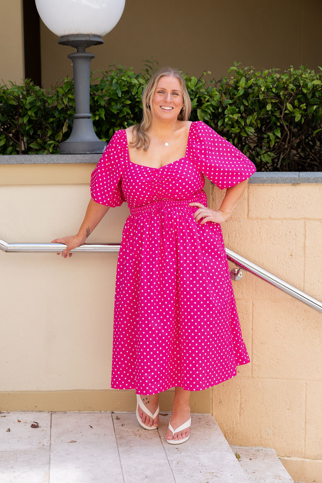 Pippa Cut Out Dress in Hot Pink Polka Dot – Proud Poppy Clothing