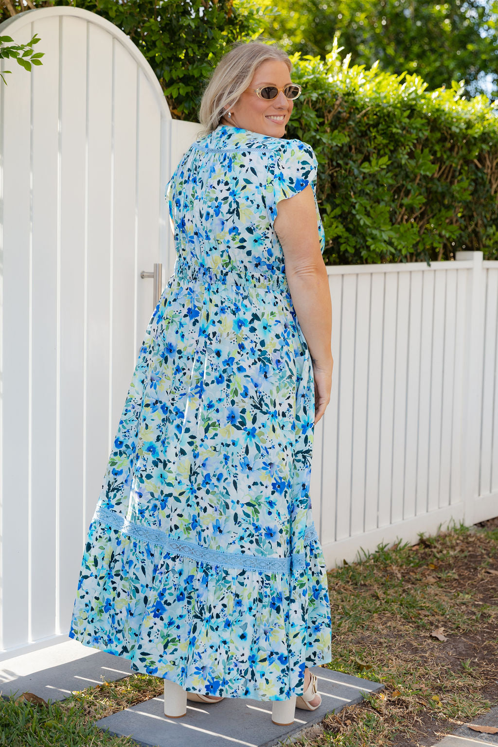 Louisa Maxi Dress in Bleue Fleur