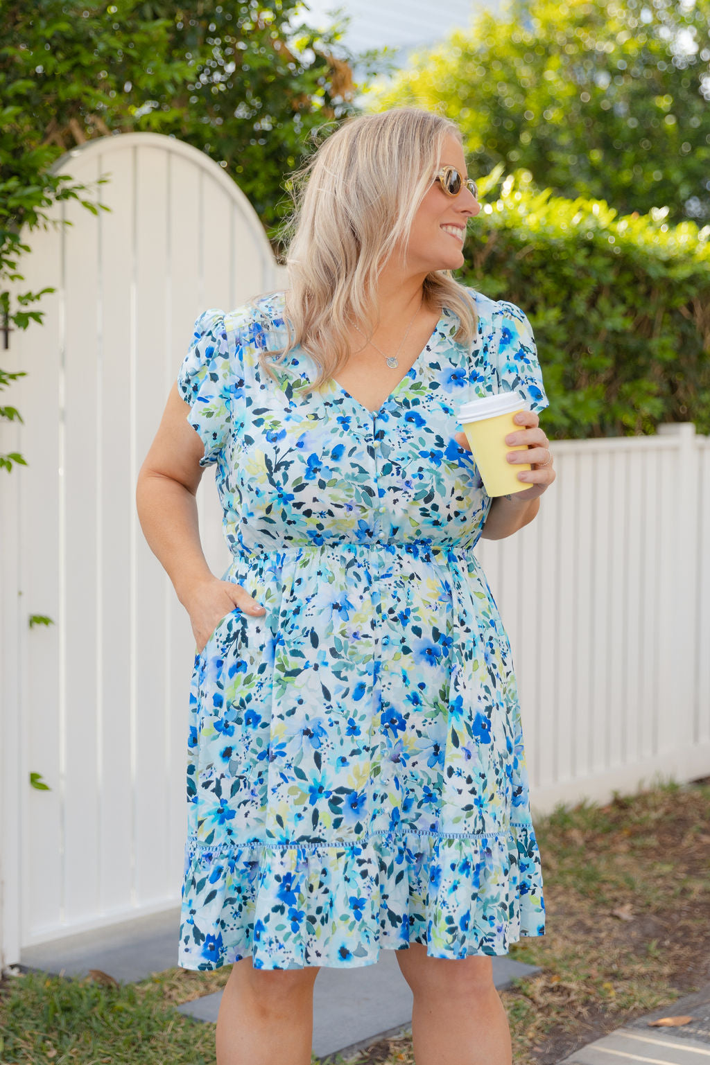 Brontie Dress in Bleue Fleur