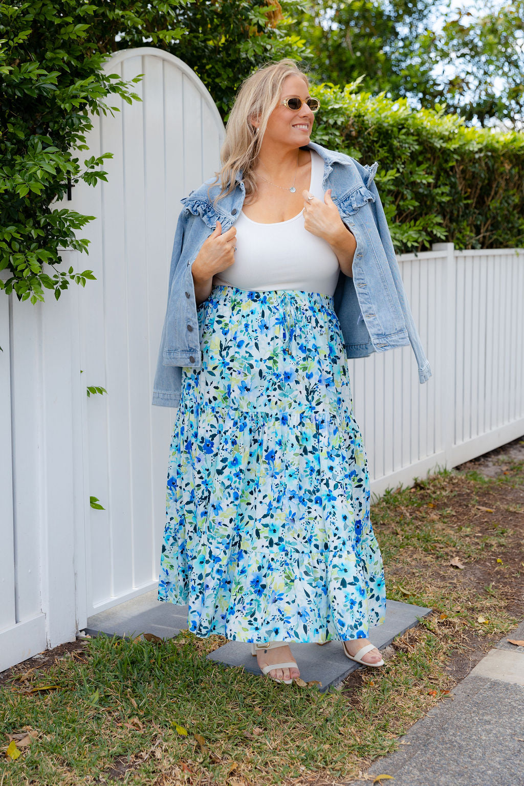 Carrie Skirt in Bleue Fleur