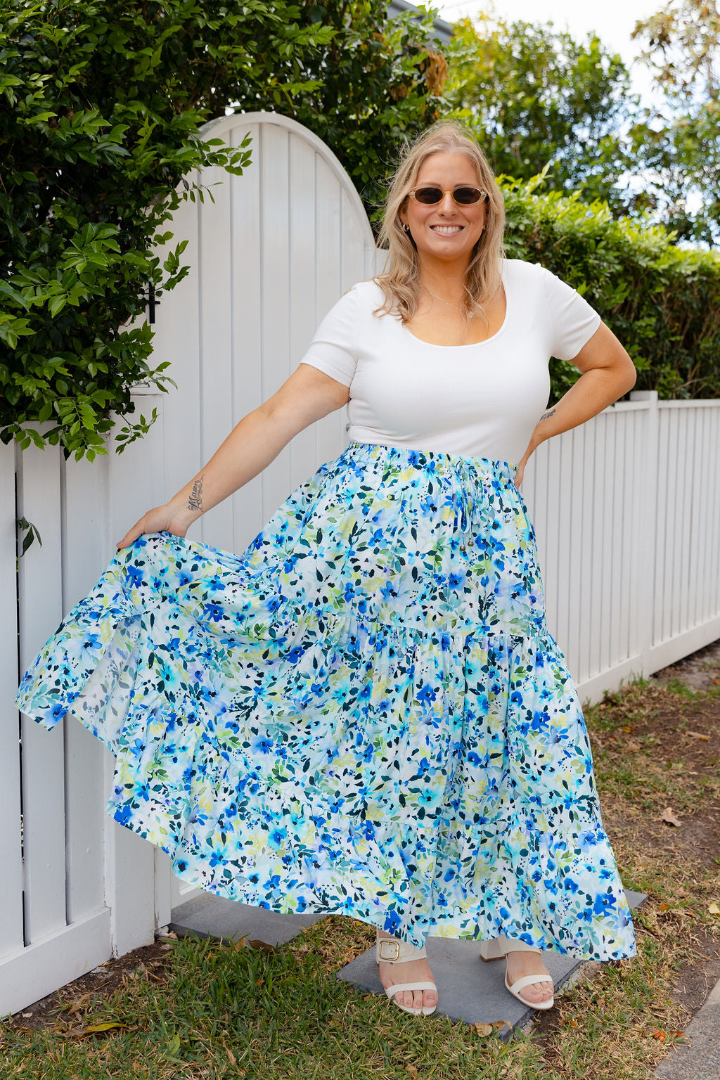 Carrie Skirt in Bleue Fleur