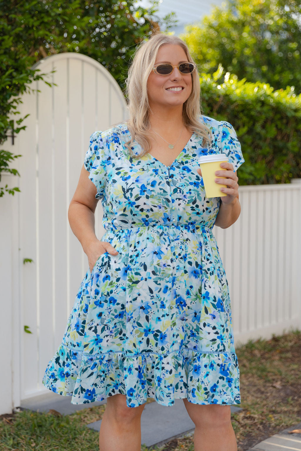 Brontie Dress in Bleue Fleur