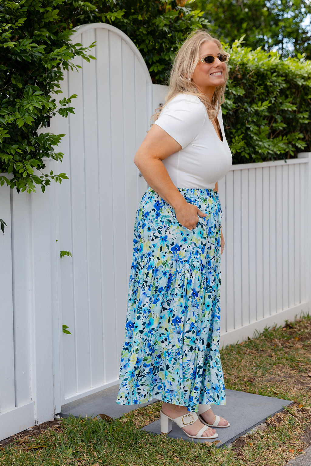 Carrie Skirt in Bleue Fleur